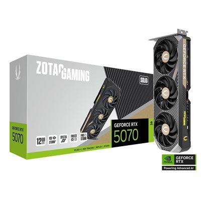 Zotac GeForce RTX 5070 SOLID -näytönohjain, 12GB GDDR7