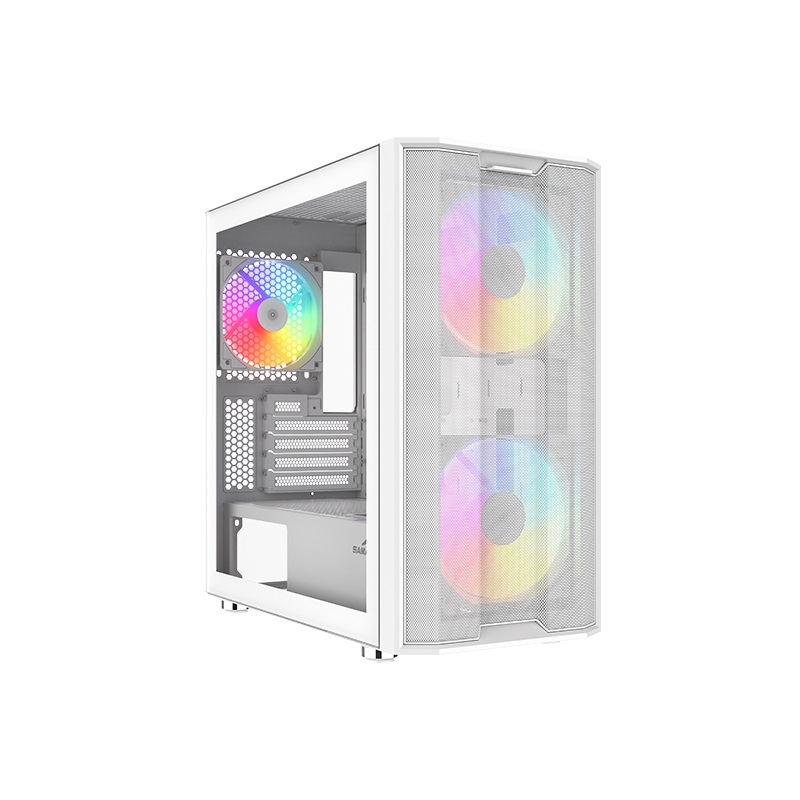 SAMA S30 White, ikkunallinen mATX-kotelo, valkoinen