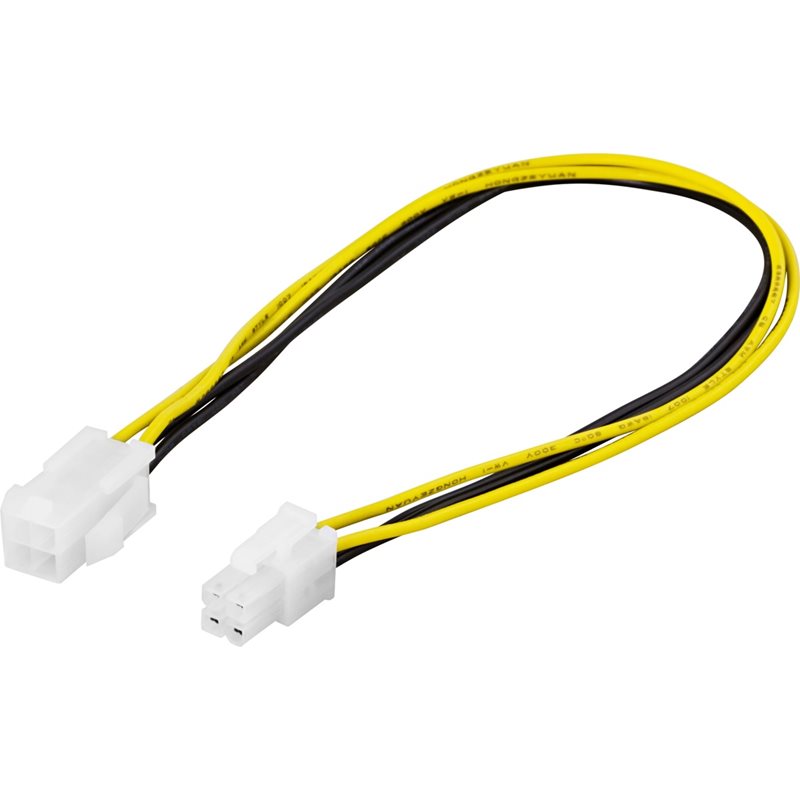 Deltaco ATX12V(P4) 4-pin uros-naaras -jatkokaapeli, 30cm