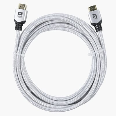 Arozzi HDMI 2.1 -näyttökaapeli, 3m, valkoinen