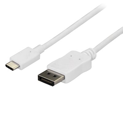 StarTech.com USB-C -> DisplayPort 1.2 -näyttökaapeli, 1,8m, valkoinen