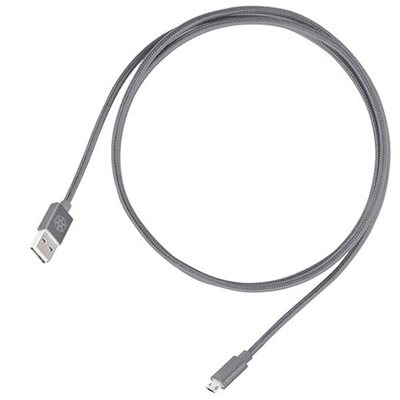 SilverStone CPU01C-1800 Symmetrinen USB-A - symmetrinen USB Micro-B kaapeli, 1.8m punottu, hiilenharmaa