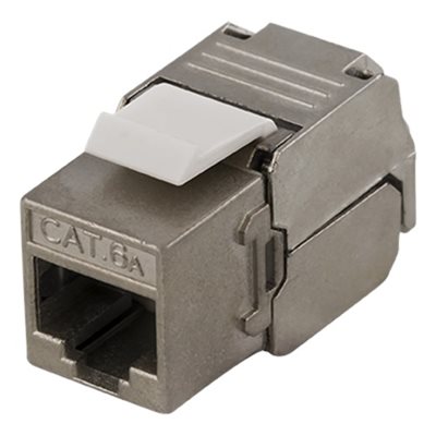 Deltaco FTP Cat6a suojattu Keystone-liitin, 22-26AWG, Tool-free