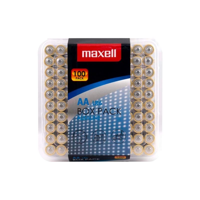 Maxell Box Pack, LR06 / AA paristo, alkaalisia, 1,5V, 100-pack