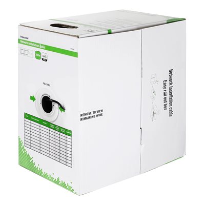 Deltaco U/UTP Cat6 asennuskaapeli ulkokäyttöön, LSZH, 305m laatikko, musta