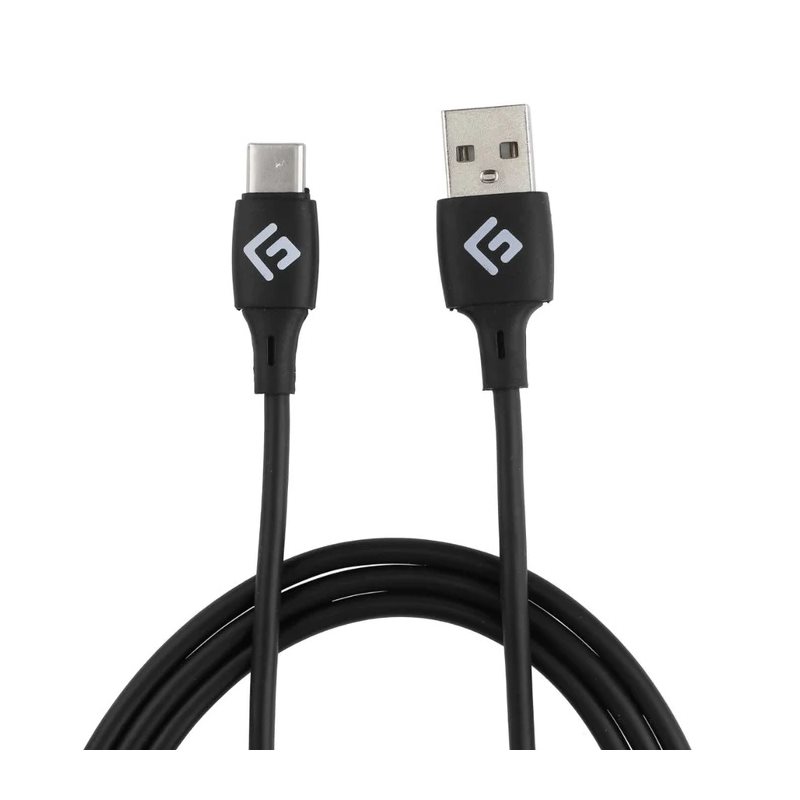 FLOATING GRIP Soft Silicon USB-C/USB-A -kaapeli, 0,5m, musta