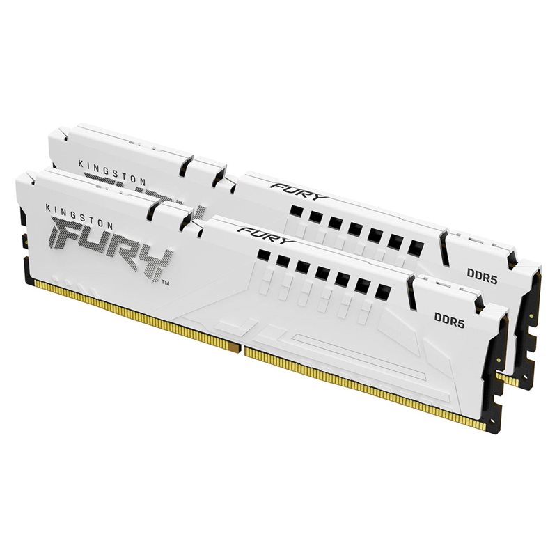 Kingston 64GB (2 x 32GB) FURY Beast White, DDR5 6000MHz, CL30, 1.35V, valkoinen