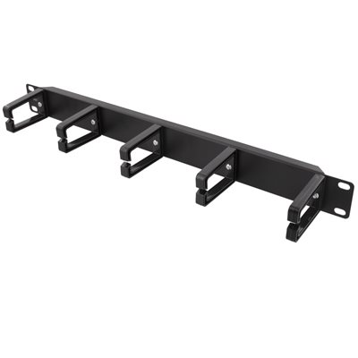 Deltaco 19" kaapelinkerääjä, 1U, 5 pidikettä, musta