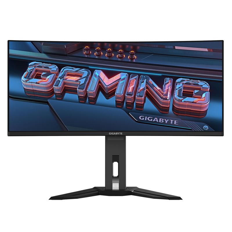 Gigabyte 34" MO34WQC2, kaareva 240Hz WQHD-pelimonitori, musta