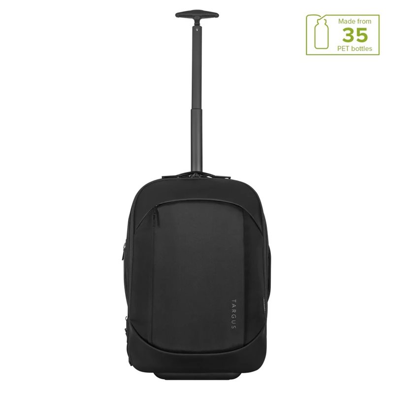 Targus 15.6” EcoSmart Mobile Tech Traveler Rolling Backpack, kannettavan tietokoneen vedettävä reppu, musta