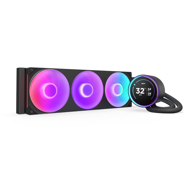 NZXT Kraken Elite RGB 360 V2 (2024), 360mm AIO-nestejäähdytysratkaisu prosessorille, musta