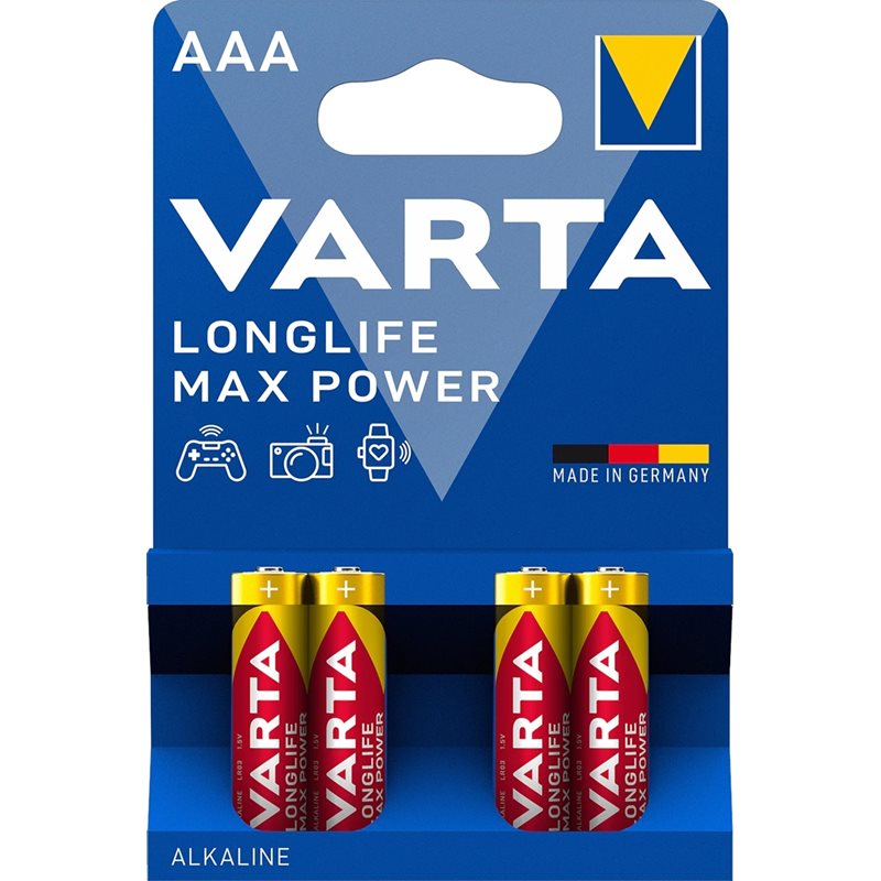 Varta AAA/LR03 Longlife Max Power -paristo, 4kpl