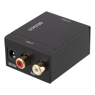 Deltaco 2x RCA -> Toslink (S/PDIF) & koaksiaali audiomuunnin, analoginen -> digitaalinen, musta