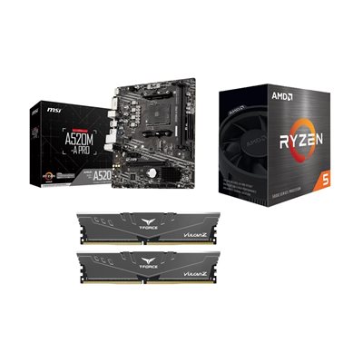 MSI A520M-A PRO + Ryzen 5 5500 + 16GB DDR4 3200MHz -tuotepaketti
