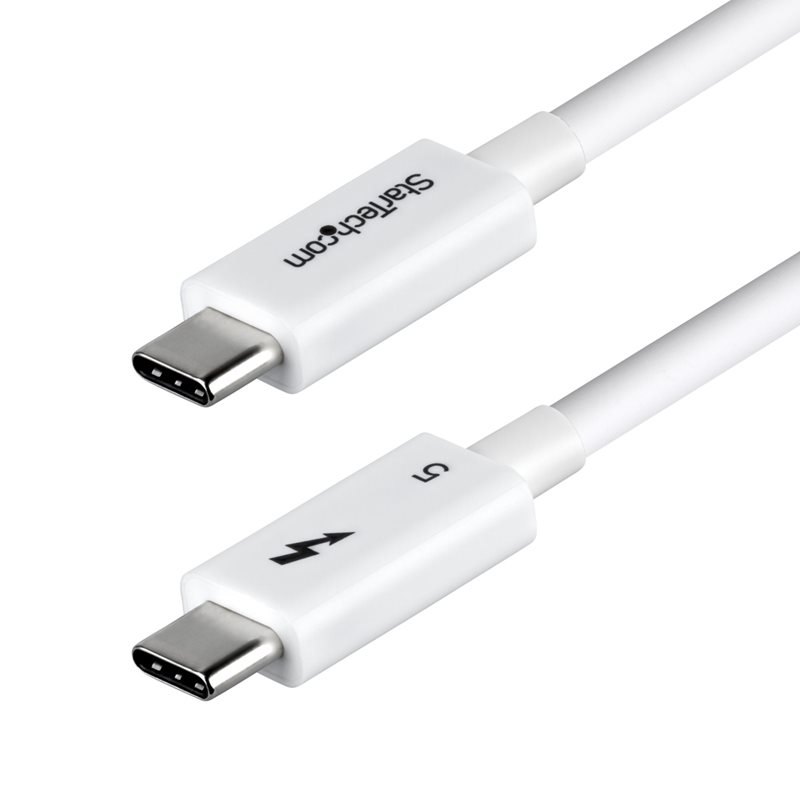 StarTech.com Thunderbolt 5 -kaapeli, 80/120 Gbps, PD240W, 8K60Hz/4K240Hz, 1m, valkoinen