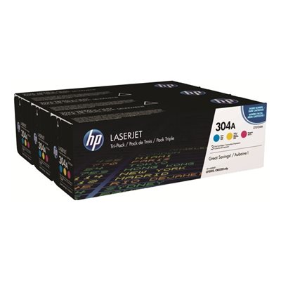 HP LaserJet CF372AM -väriainekasetti, keltainen/sinivihreä/magenta, Tri-Pack