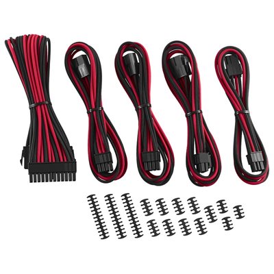 CableMod Classic ModMesh Cable Extension Kit - 8+6 Series -jatkokaapelisarja, musta/punainen