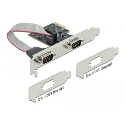 DeLock Sarjaportti DB9 x2, PCIe x1 -lisäkortti