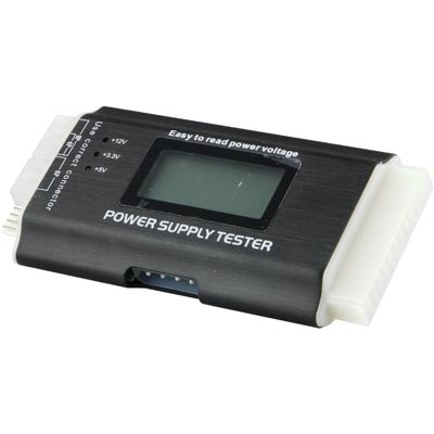 DeLock Virtalähteen testaaja LCD:ATX12V, 24-pin, 4/8-pin, PCI-E, SATA, levyke