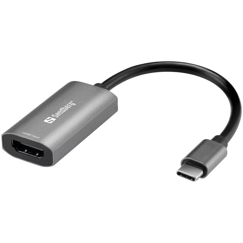 Sandberg Capture Link HDMI -> USB-C -videokaappari, hopea