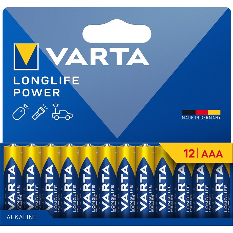 Varta AAA/LR03 Longlife Power -paristo, 12kpl