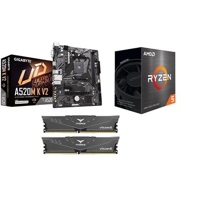 Gigabyte A520M K V2 + Ryzen 5 5500 + 16GB DDR4 3200MHz -tuotepaketti