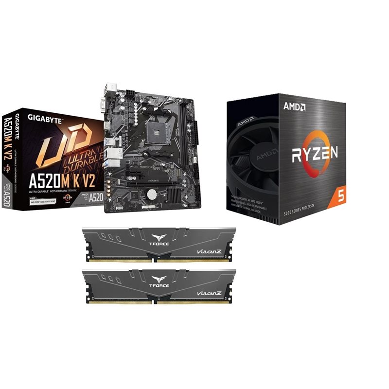 Gigabyte A520M K V2 + Ryzen 5 5500 + 16GB DDR4 3200MHz -tuotepaketti