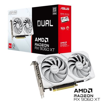 Asus Radeon RX 9060 XT Dual White Edition -näytönohjain, 16GB GDDR6