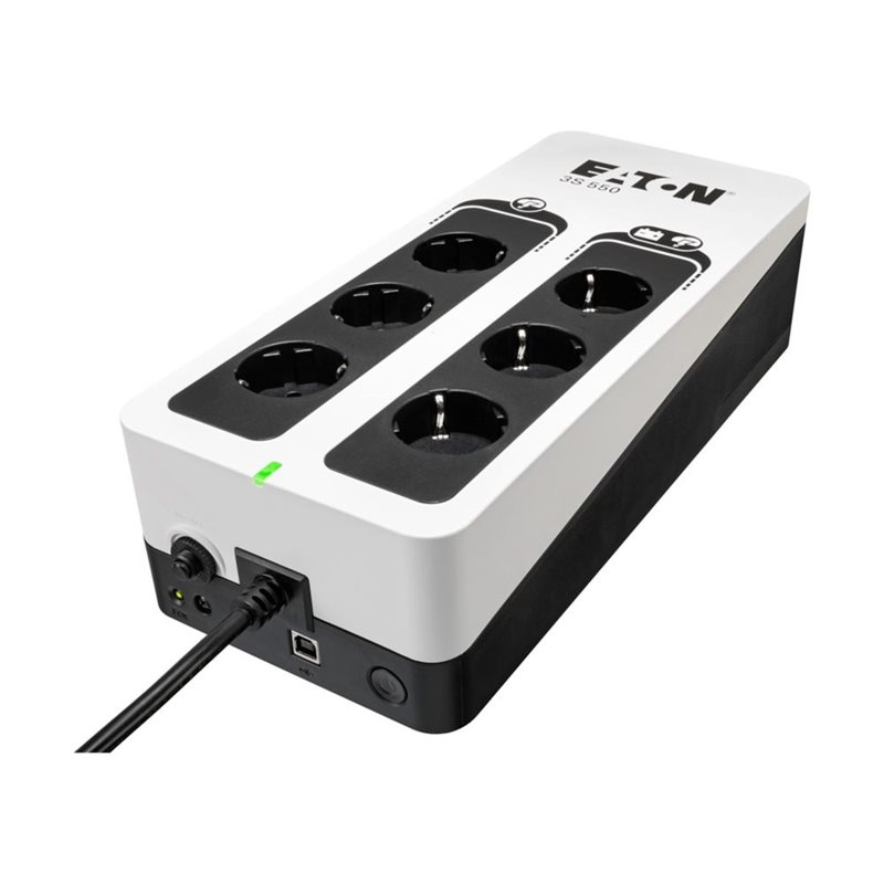 Eaton 550VA/330W 3S 550 DIN -UPS-laite, 6x Schuko, valkoinen
