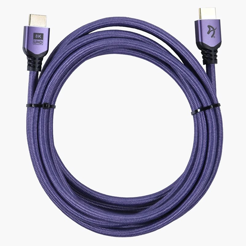 Arozzi HDMI 2.1 -näyttökaapeli, 3m, violetti