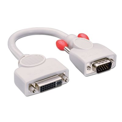 Lindy DVI-I -> VGA -adapteri, 20cm, musta