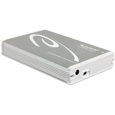 DeLock Tallennuskotelo Thunderbolt-liittimellä 1x2,5" SATA/SSD:lle, hopea