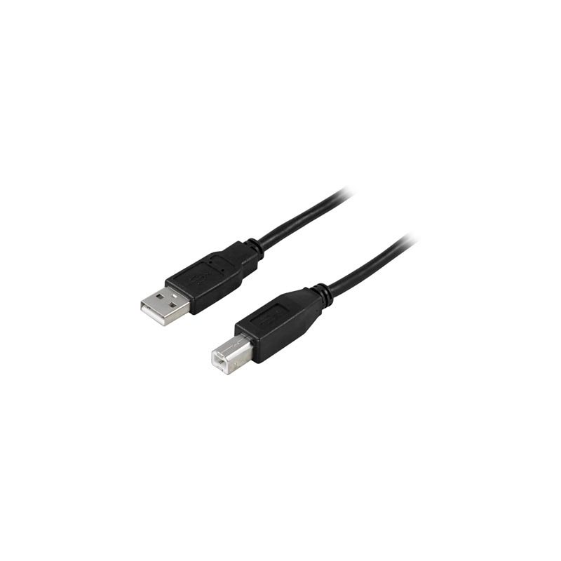 Deltaco 2.0 USB-A - USB-B -kaapeli, 1m, musta