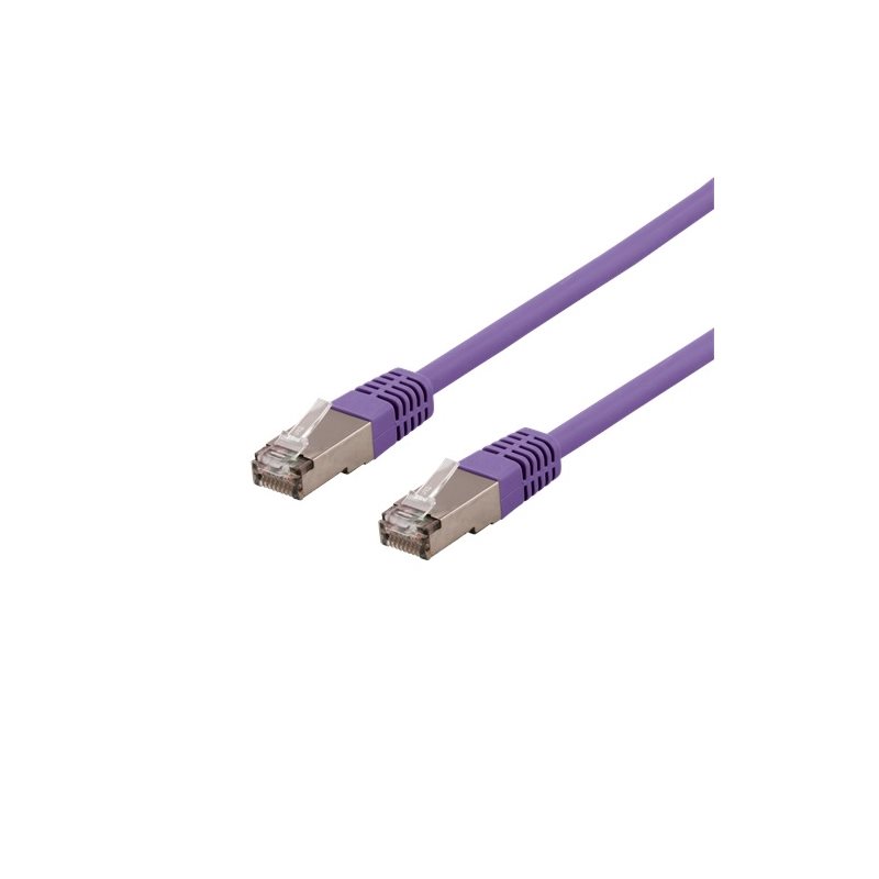 Deltaco U/FTP Cat6a suojattu laitekaapeli, 0,3m, violetti