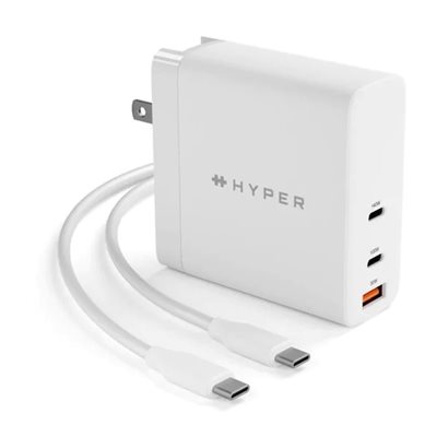 Targus 140W GaN-verkkovirtalaturi, 2x USB-C PD 140/100W + USB-A, valkoinen