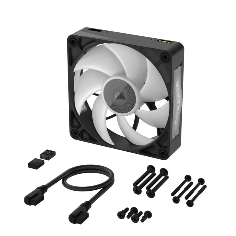 Corsair iCUE LINK RX120 MAX RGB 120 mm PWM Fan Expansion Kit ‑laajennussarja, musta