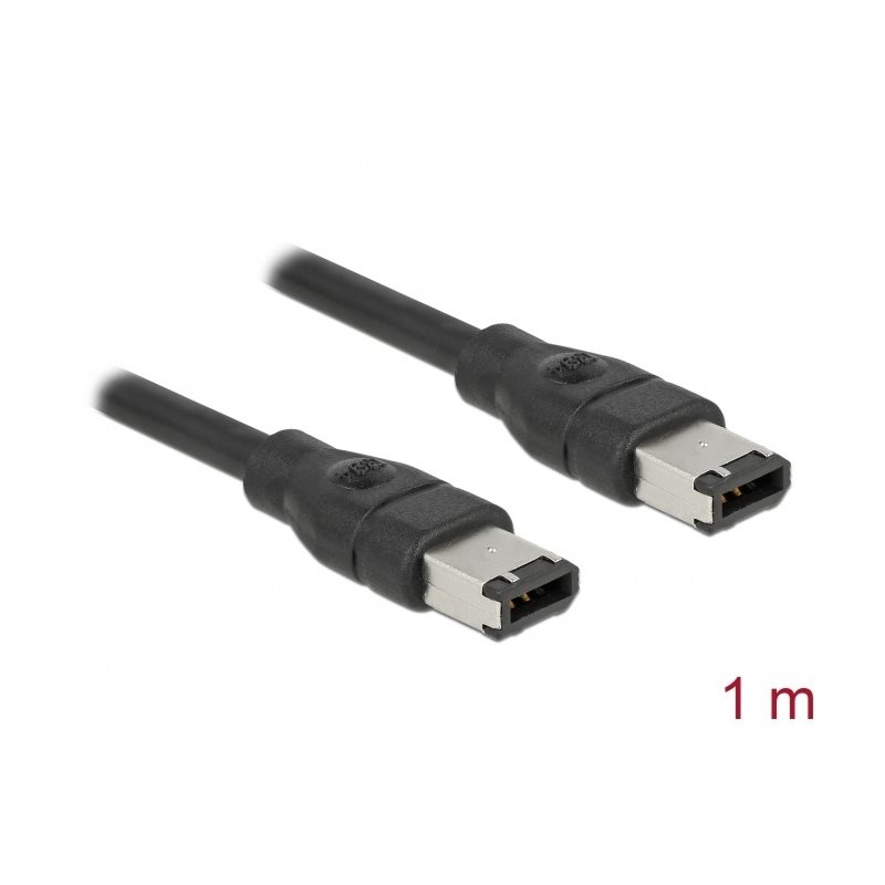 DeLock FireWire 6-pin -kaapeli, 1m, musta