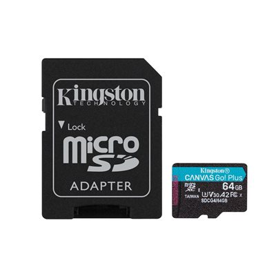Kingston 64GB Canvas Go! Plus Gen4, microSDXC-muistikortti, UHS-1 V30 U3 A2, jopa 200 MB/s