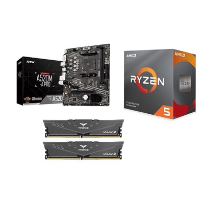 MSI A520M-A PRO + Ryzen 5 3600 + 16GB DDR4 3200MHz -tuotepaketti