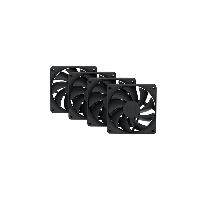 Hyte FA12 Fans (4-Pack), 120mm PWM-laitetuuletinsarja, Pitch Black