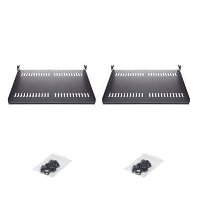 StarTech.com 1U 19" räkkihylly, maks. 20kg, musta, 2-pack