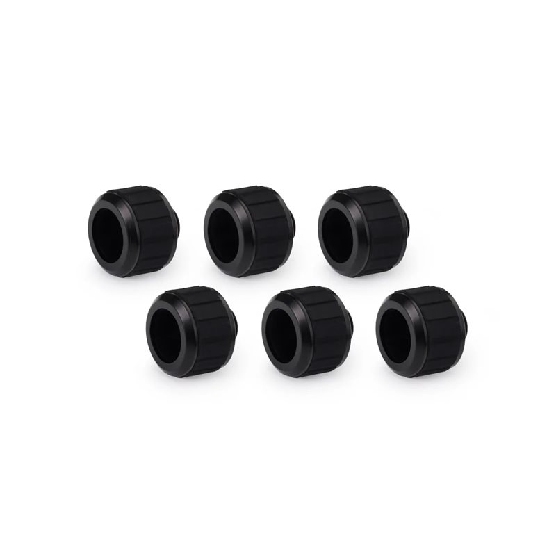 Alphacool Apex Grip HardTube Fitting -putkiliitinsarja, 16mm, G1/4, 6 kpl, musta