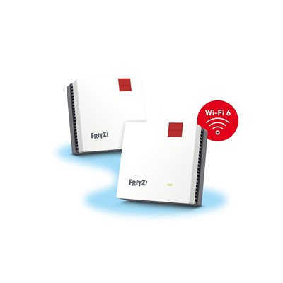 FRITZ! Mesh Wi‑Fi Set 1600, Dual Band AX3000 Wi‑Fi 6 -Mesh-järjestelmä, valkoinen, 2 kpl