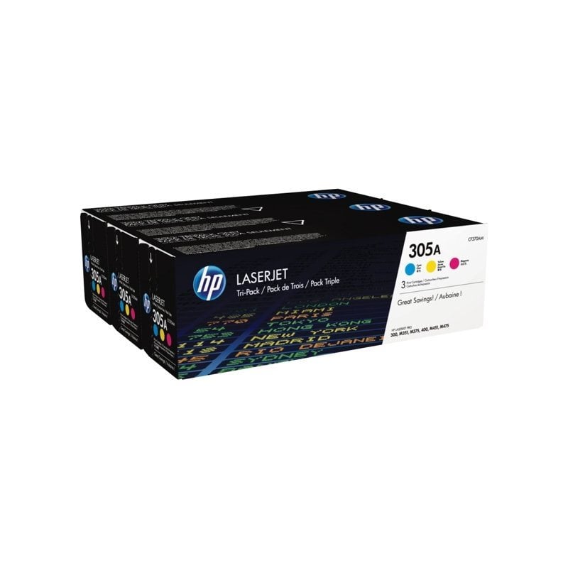 HP LaserJet CF370AM -väriainekasetti, sinivihreä/magenta/keltainen, Tri-Pack