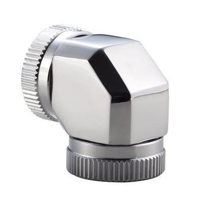 Phanteks 12mm Hard Tube Adapter 90° -adapteriliitin, 90° kulma, kromi