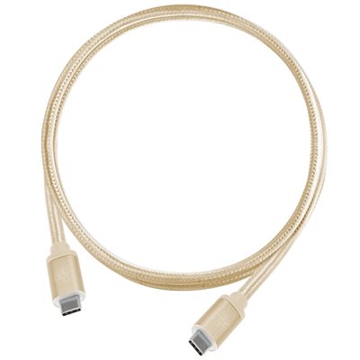 SilverStone 3.1 Gen2 USB-C -kaapeli, PD2.0 3A 60W, 1m, kulta