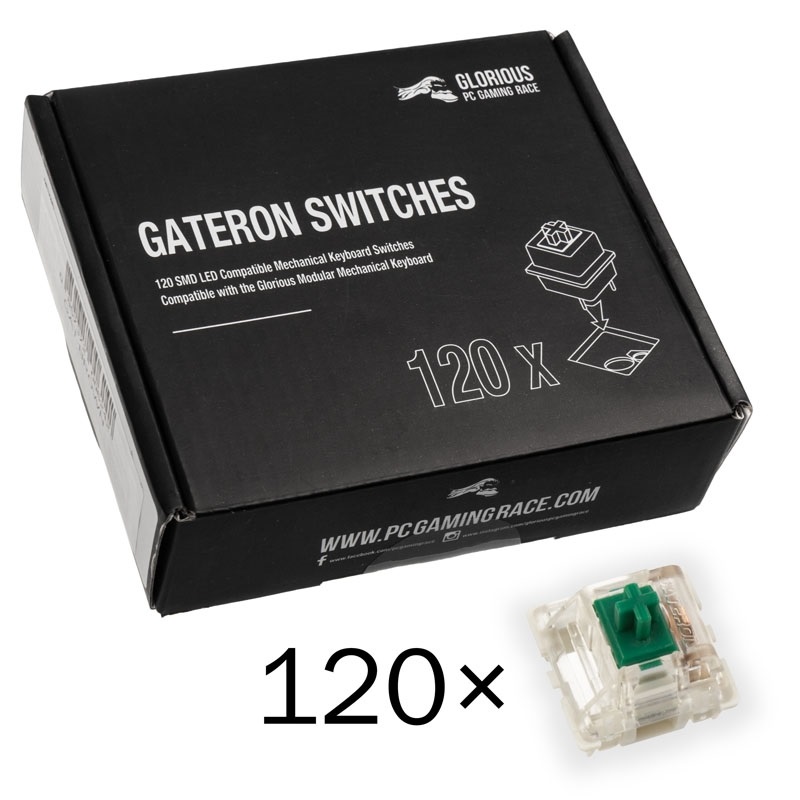 Glorious Gateron Green -kytkimet, 120 kpl