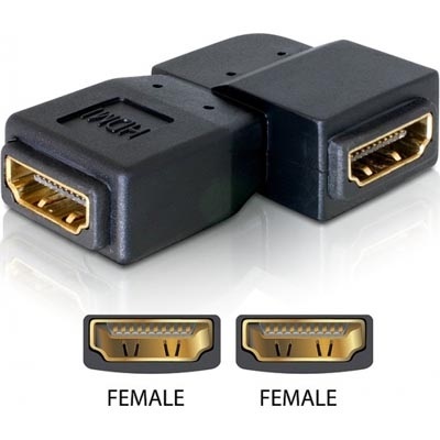 DeLock HDMI naaras-naaras kulma-adapteri, musta