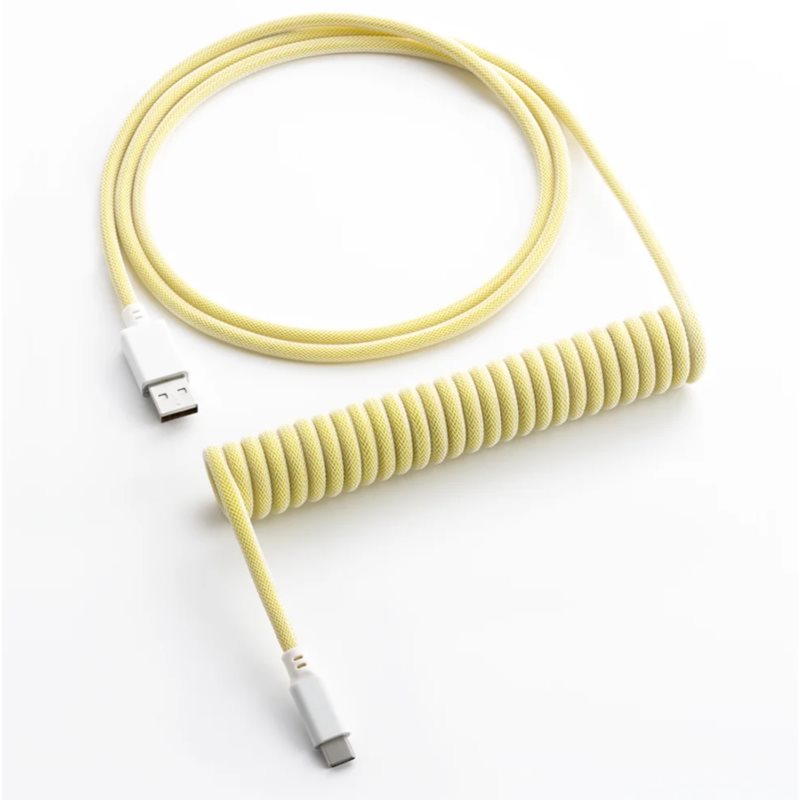 CableMod Classic Coiled Keyboard Cable, USB A -> USB Type C, 150cm, Lemon Ice