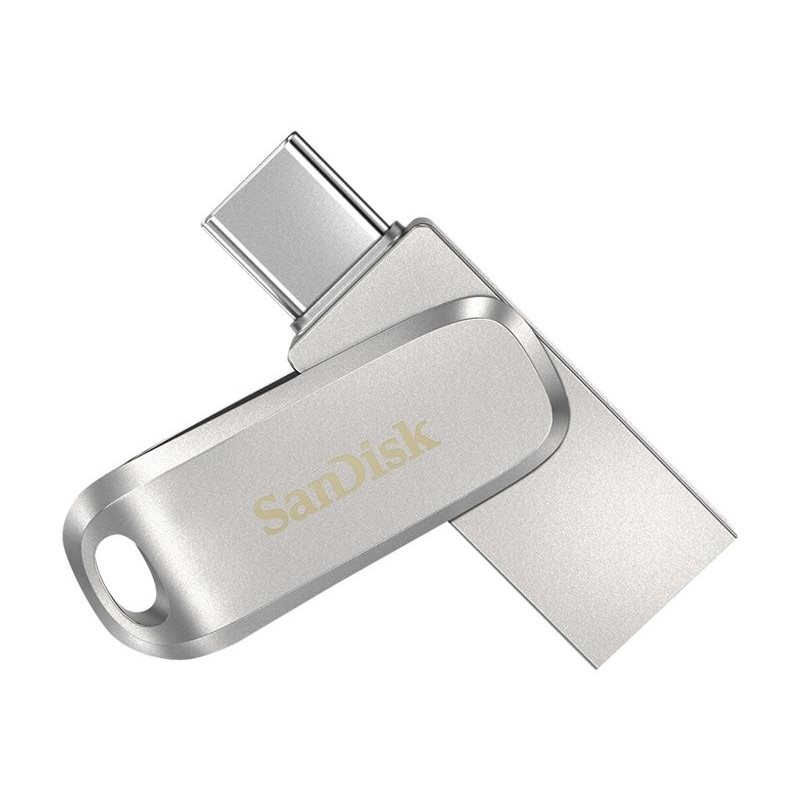 Sandisk 256GB Ultra Dual Drive Luxe USB Type-C -muistitikku, 150 MB/s, hopea